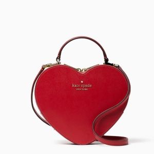 NWT Kate Spade love shack heart purse crossbody candied cherry red